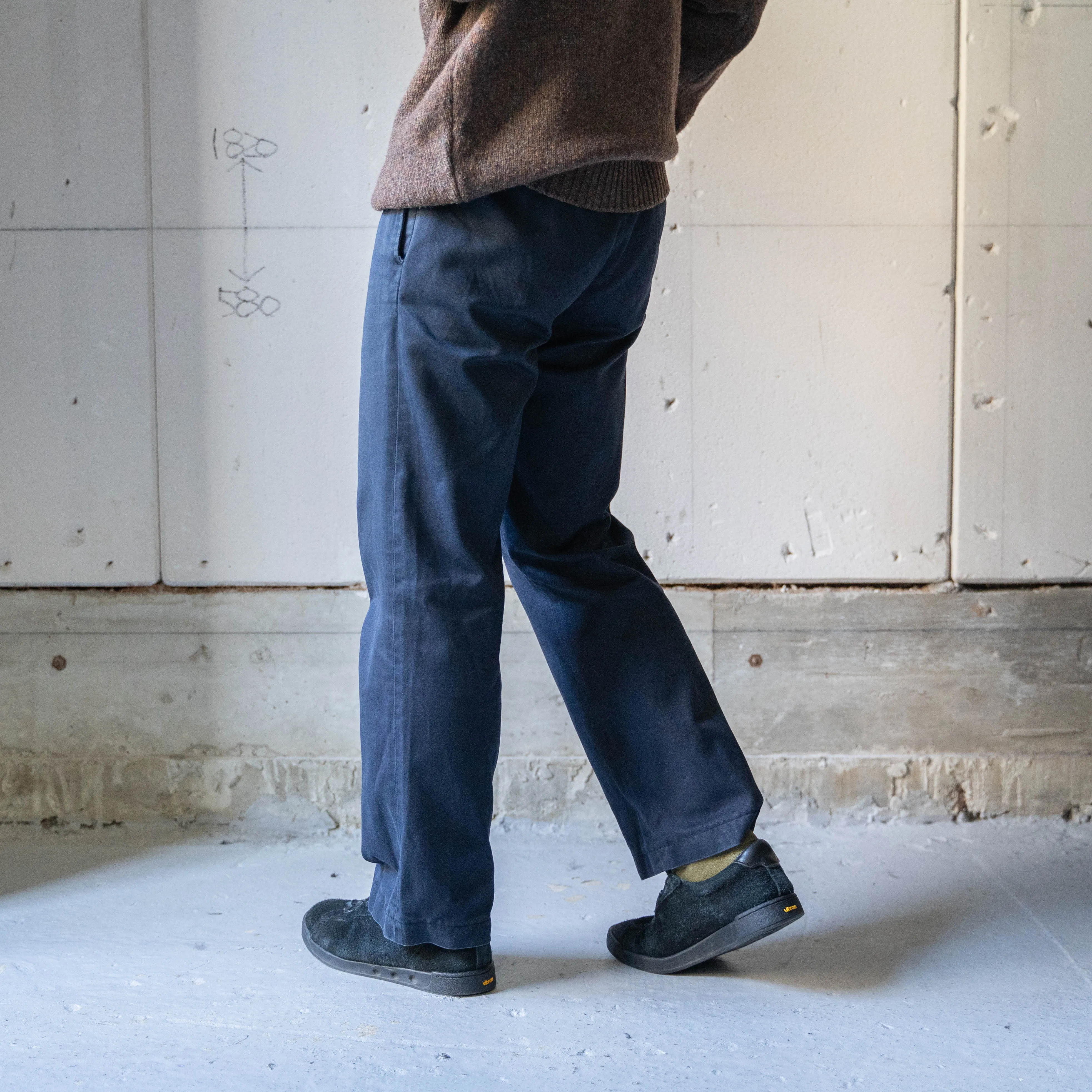 1980-90s Italian military navy chino pants -good fade-