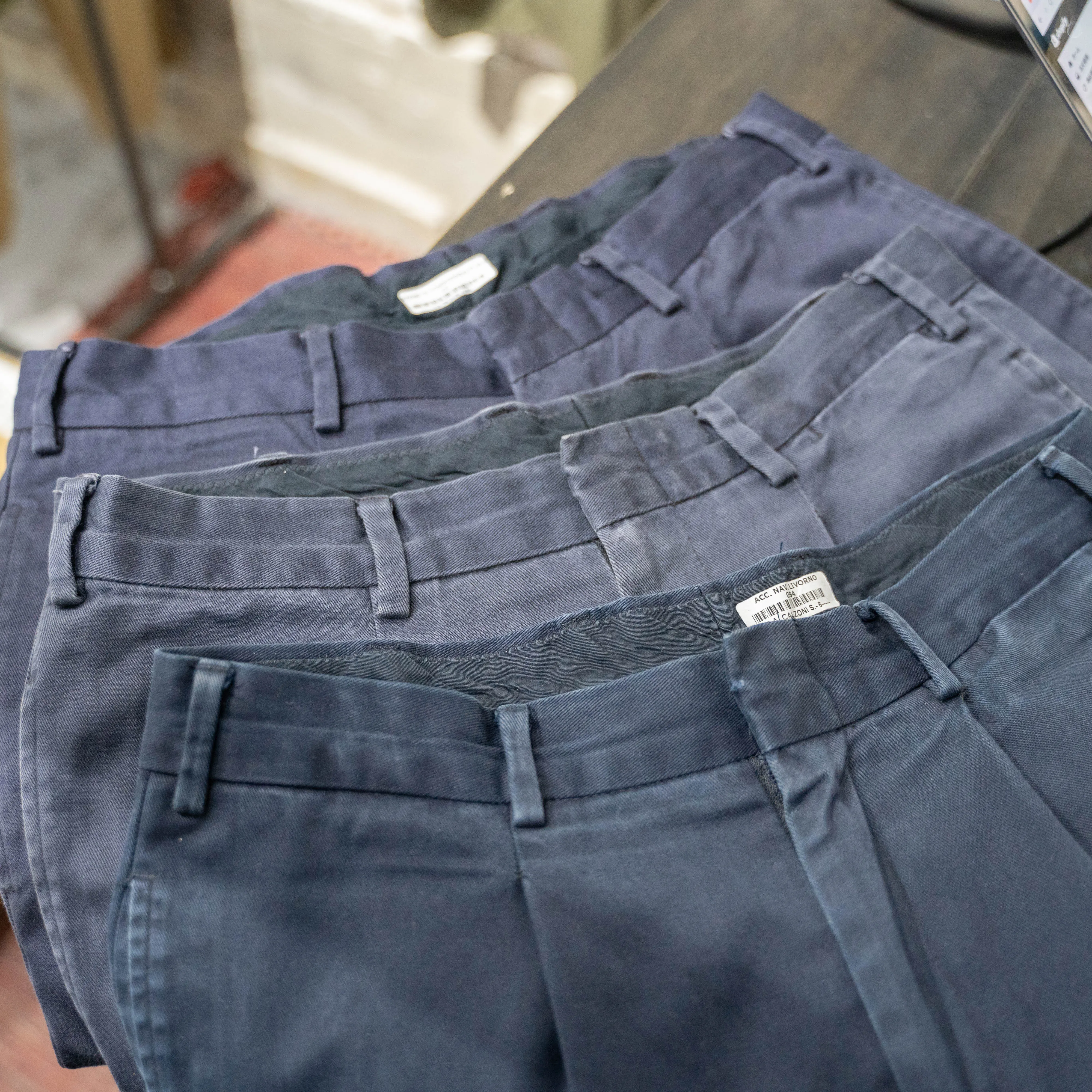 1980-90s Italian military navy chino pants -good fade-