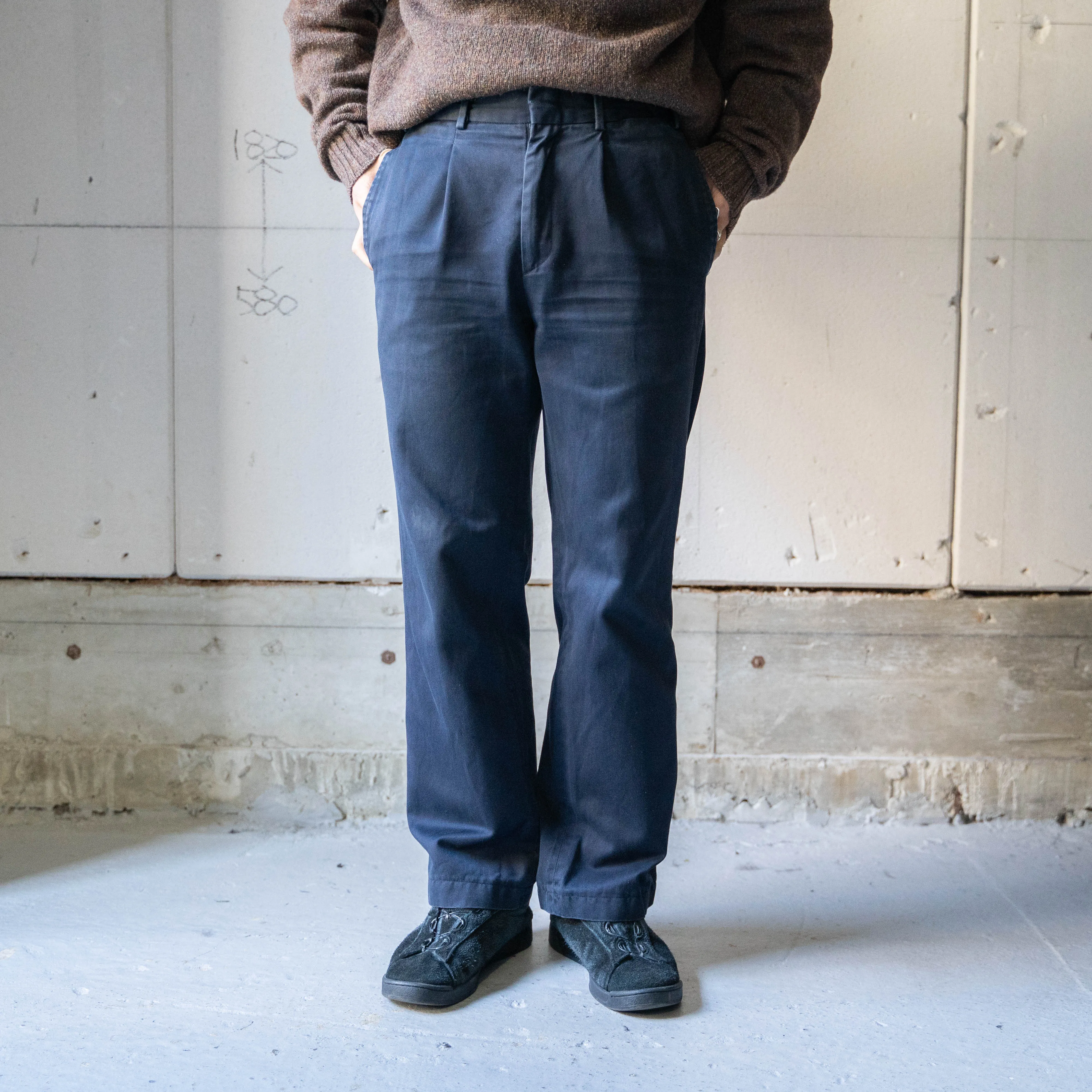1980-90s Italian military navy chino pants -good fade-