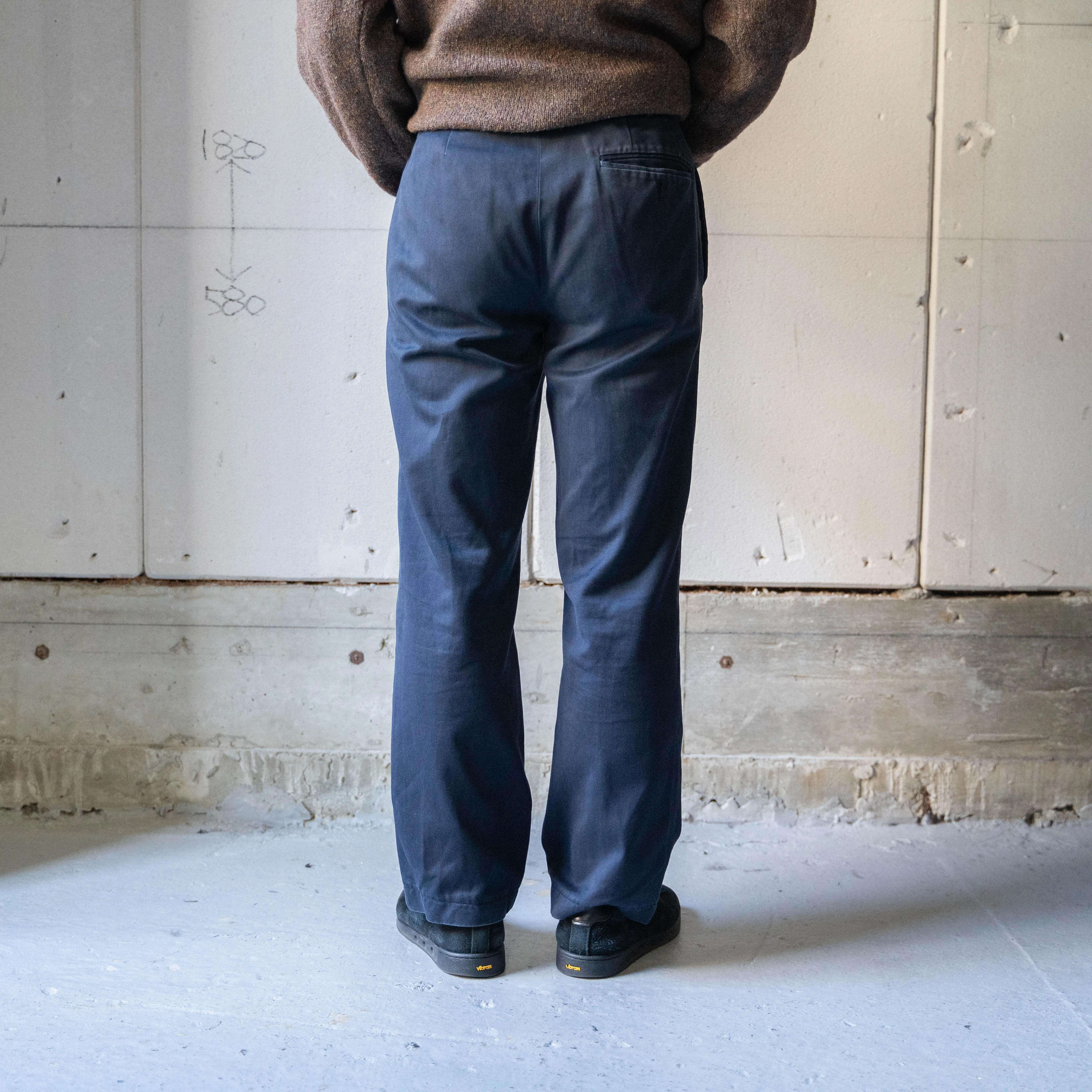1980-90s Italian military navy chino pants -good fade-