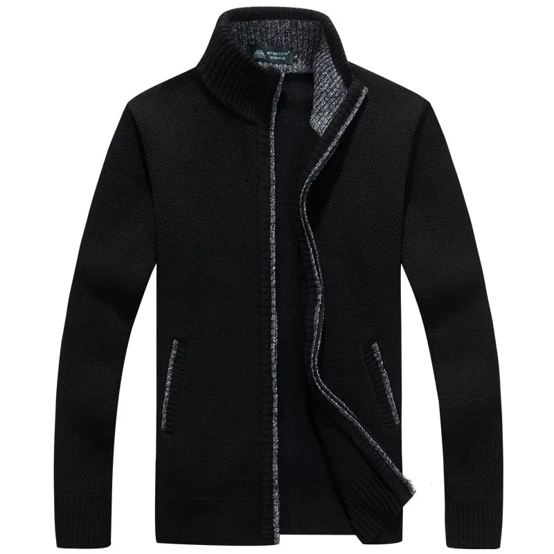 2023 Autumn Winter Men's Sweater Coat Faux Fur Wool Sweater Jackets