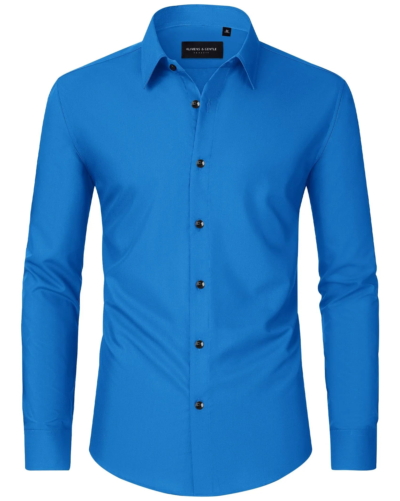 Alimens & Gentle Mens Dress Shirts Long Sleeve Wrinkle-Free Formal Shirts Wedding Dating Business Casual Button Down Shirt