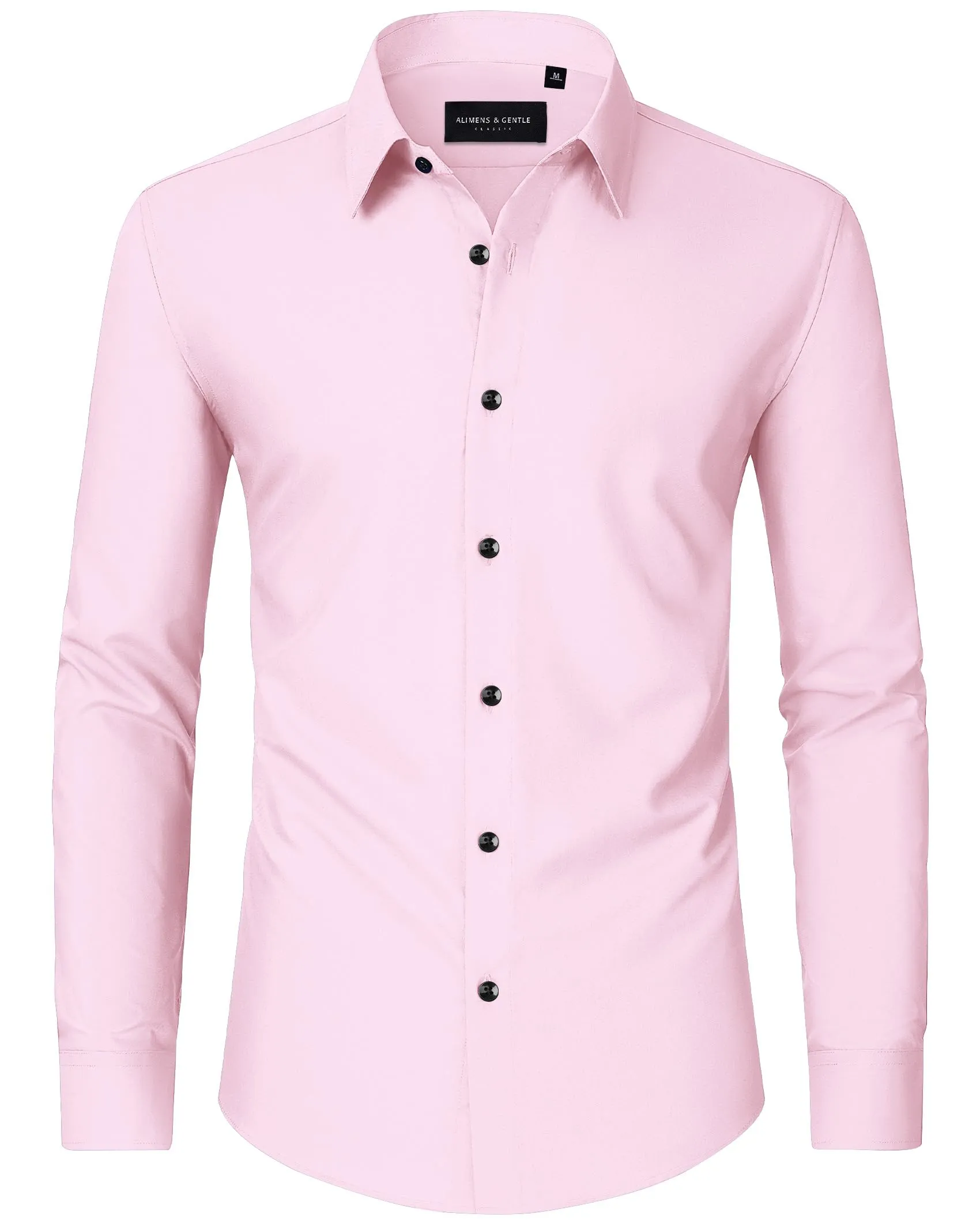 Alimens & Gentle Mens Dress Shirts Long Sleeve Wrinkle-Free Formal Shirts Wedding Dating Business Casual Button Down Shirt