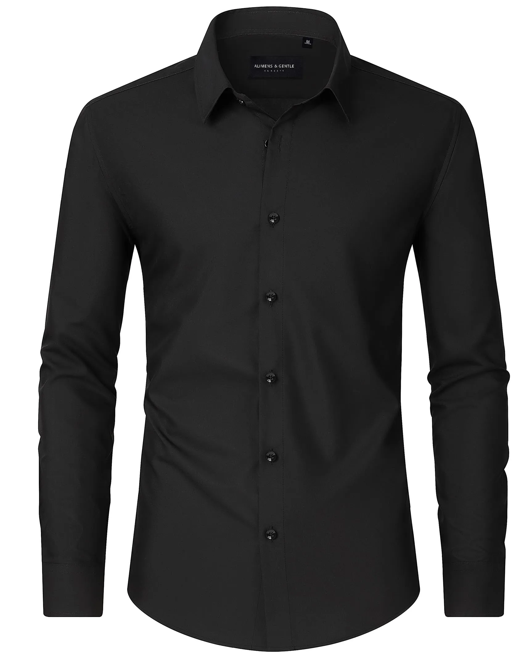 Alimens & Gentle Mens Dress Shirts Long Sleeve Wrinkle-Free Formal Shirts Wedding Dating Business Casual Button Down Shirt