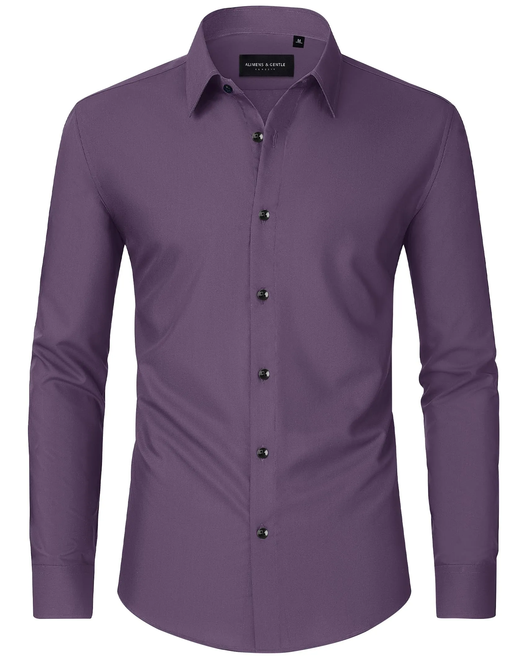 Alimens & Gentle Mens Dress Shirts Long Sleeve Wrinkle-Free Formal Shirts Wedding Dating Business Casual Button Down Shirt