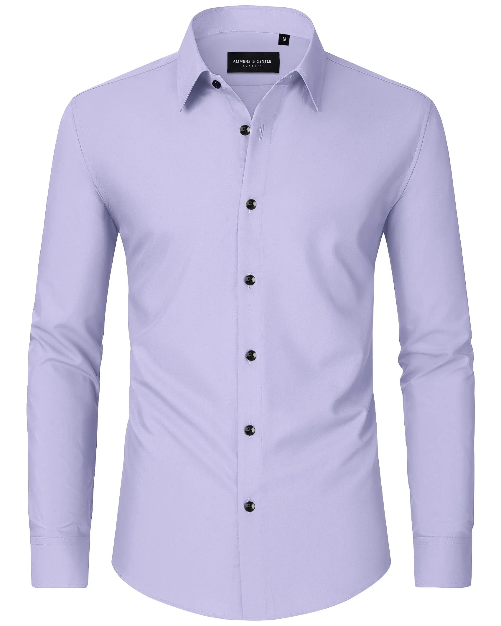 Alimens & Gentle Mens Dress Shirts Long Sleeve Wrinkle-Free Formal Shirts Wedding Dating Business Casual Button Down Shirt