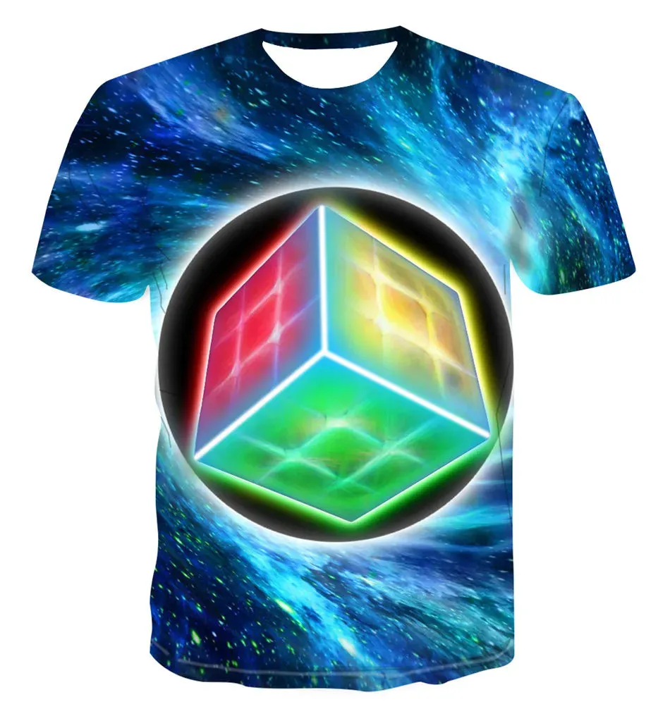 Boys 4-13Year Rubiks Cube 3D Summer Tees
