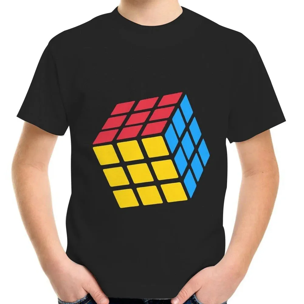 Boys 4-13Year Rubiks Cube 3D Summer Tees