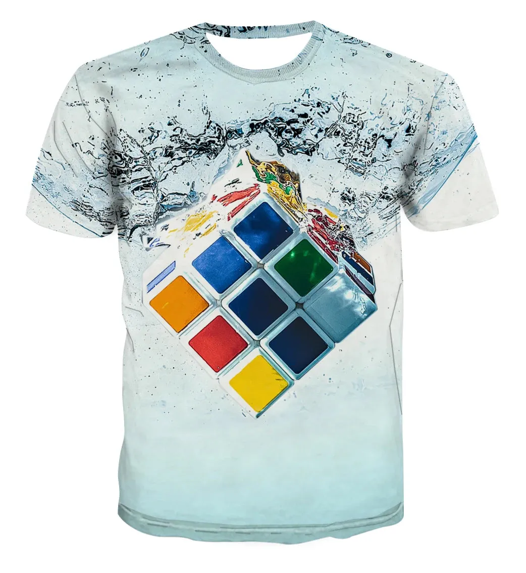 Boys 4-13Year Rubiks Cube 3D Summer Tees