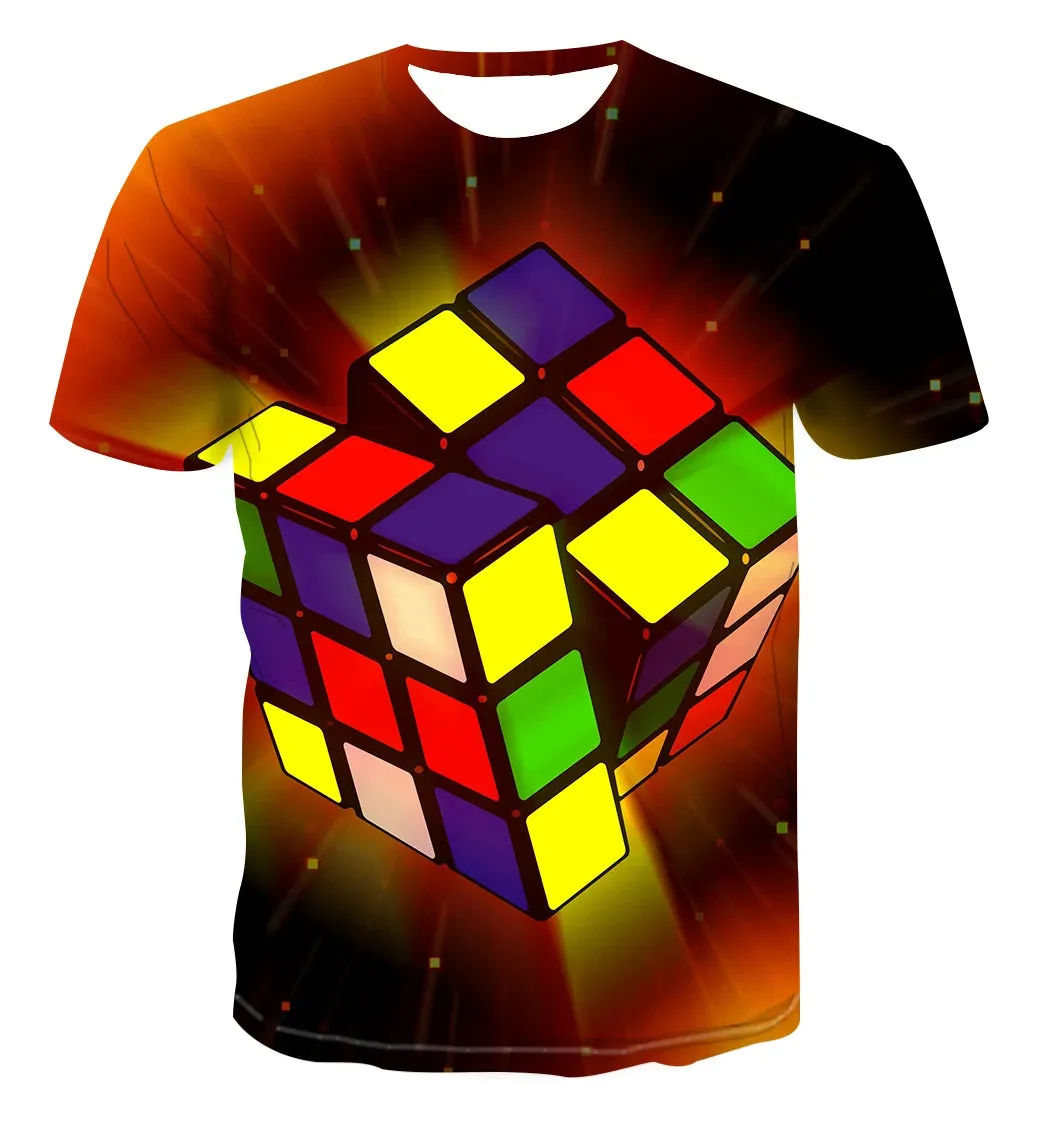 Boys 4-13Year Rubiks Cube 3D Summer Tees