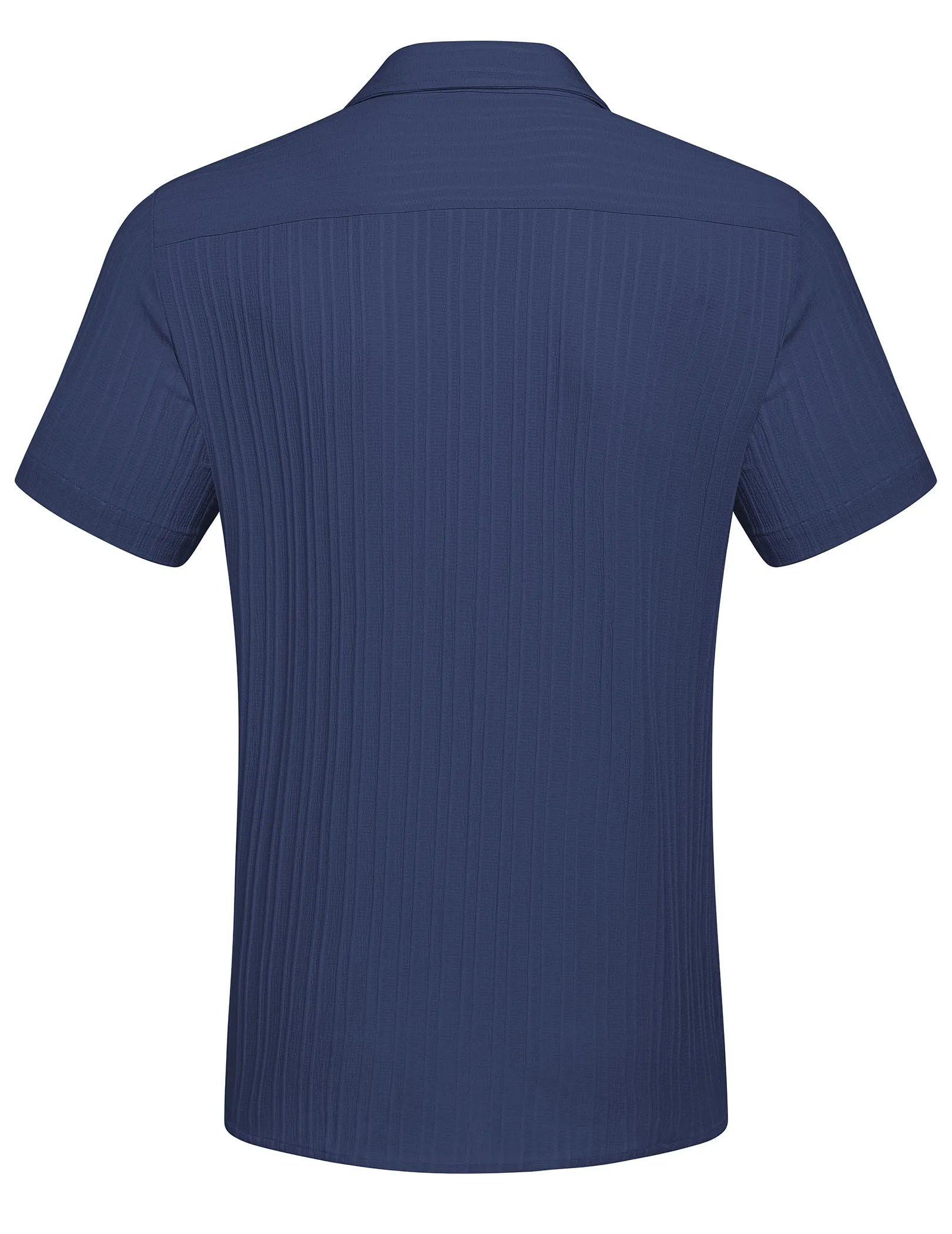 COOFANDY Men's Casual Button Down Shirts Short Sleeve Textured Summer Beach Shirt with Pocket