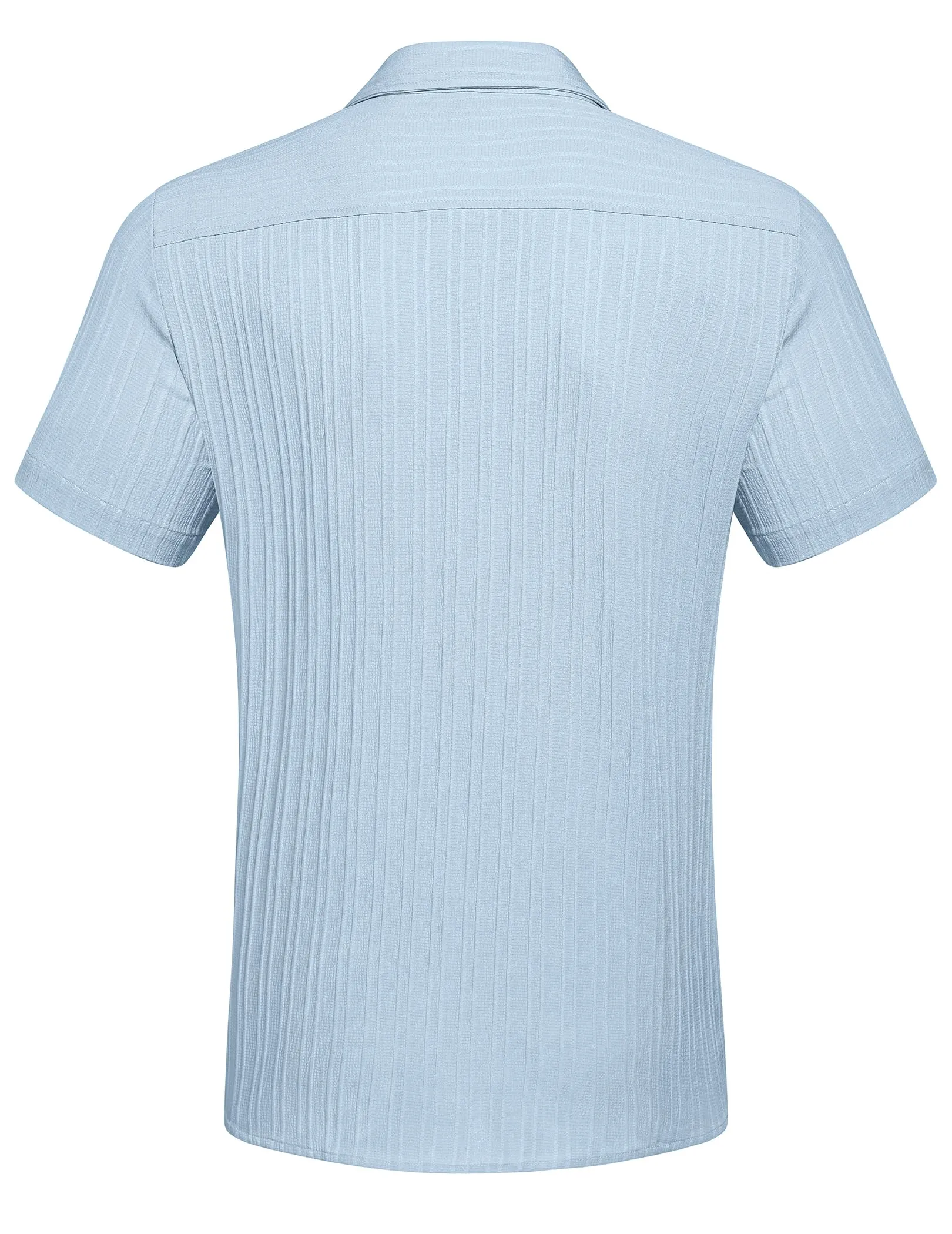 COOFANDY Men's Casual Button Down Shirts Short Sleeve Textured Summer Beach Shirt with Pocket