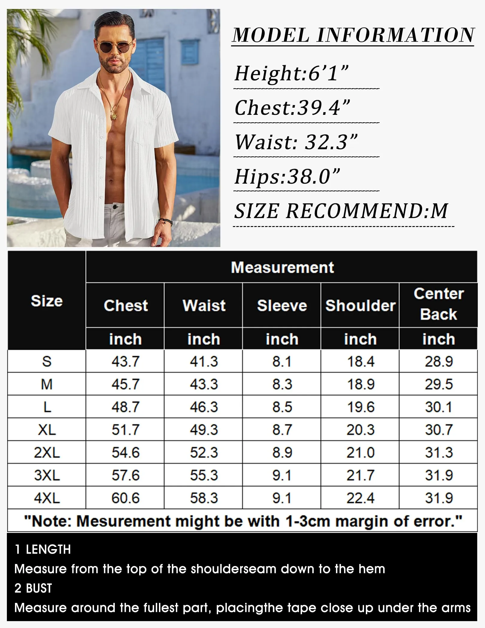 COOFANDY Men's Casual Button Down Shirts Short Sleeve Textured Summer Beach Shirt with Pocket