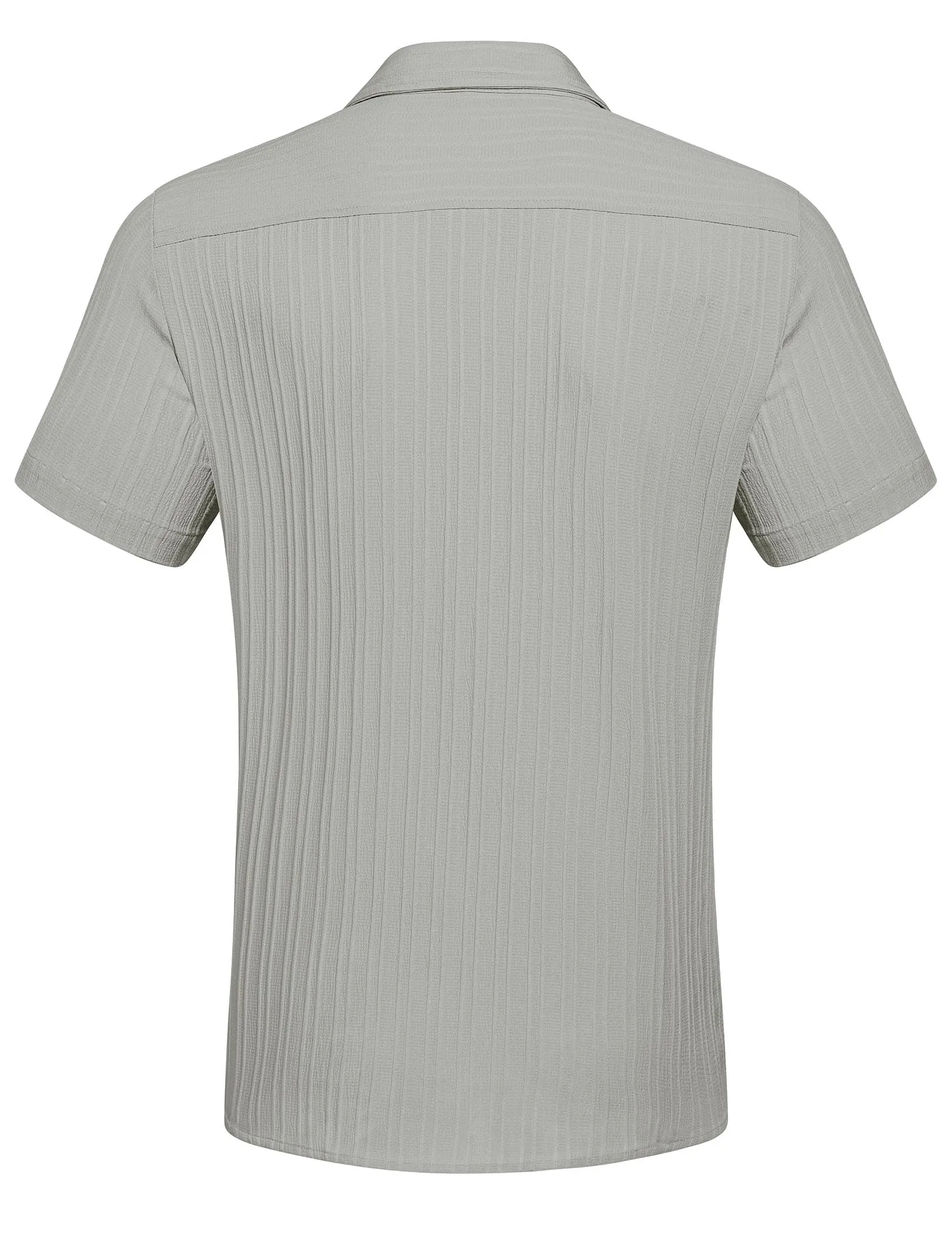 COOFANDY Men's Casual Button Down Shirts Short Sleeve Textured Summer Beach Shirt with Pocket