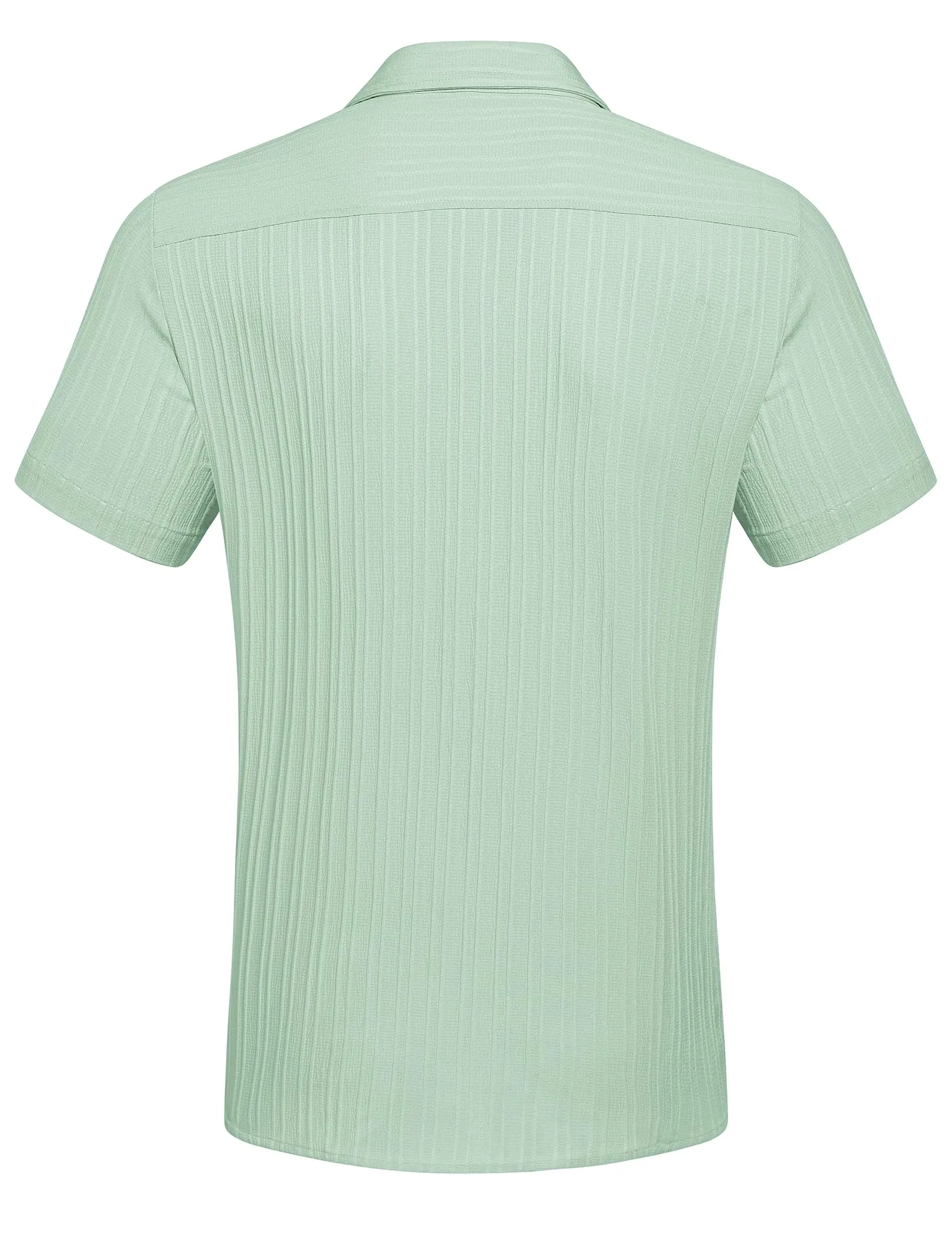 COOFANDY Men's Casual Button Down Shirts Short Sleeve Textured Summer Beach Shirt with Pocket