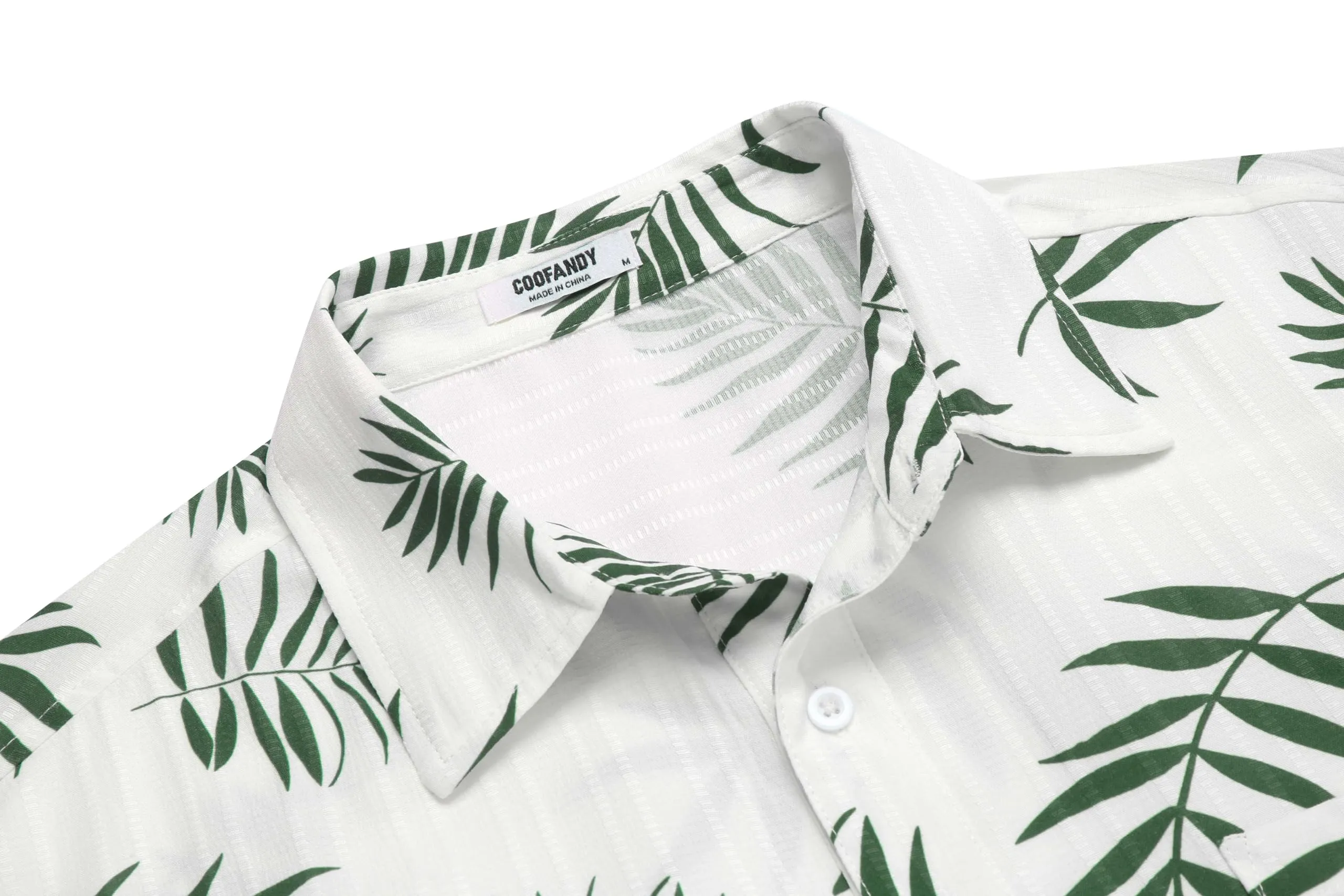 COOFANDY Men's Casual Button Down Shirts Short Sleeve Textured Summer Beach Shirt with Pocket