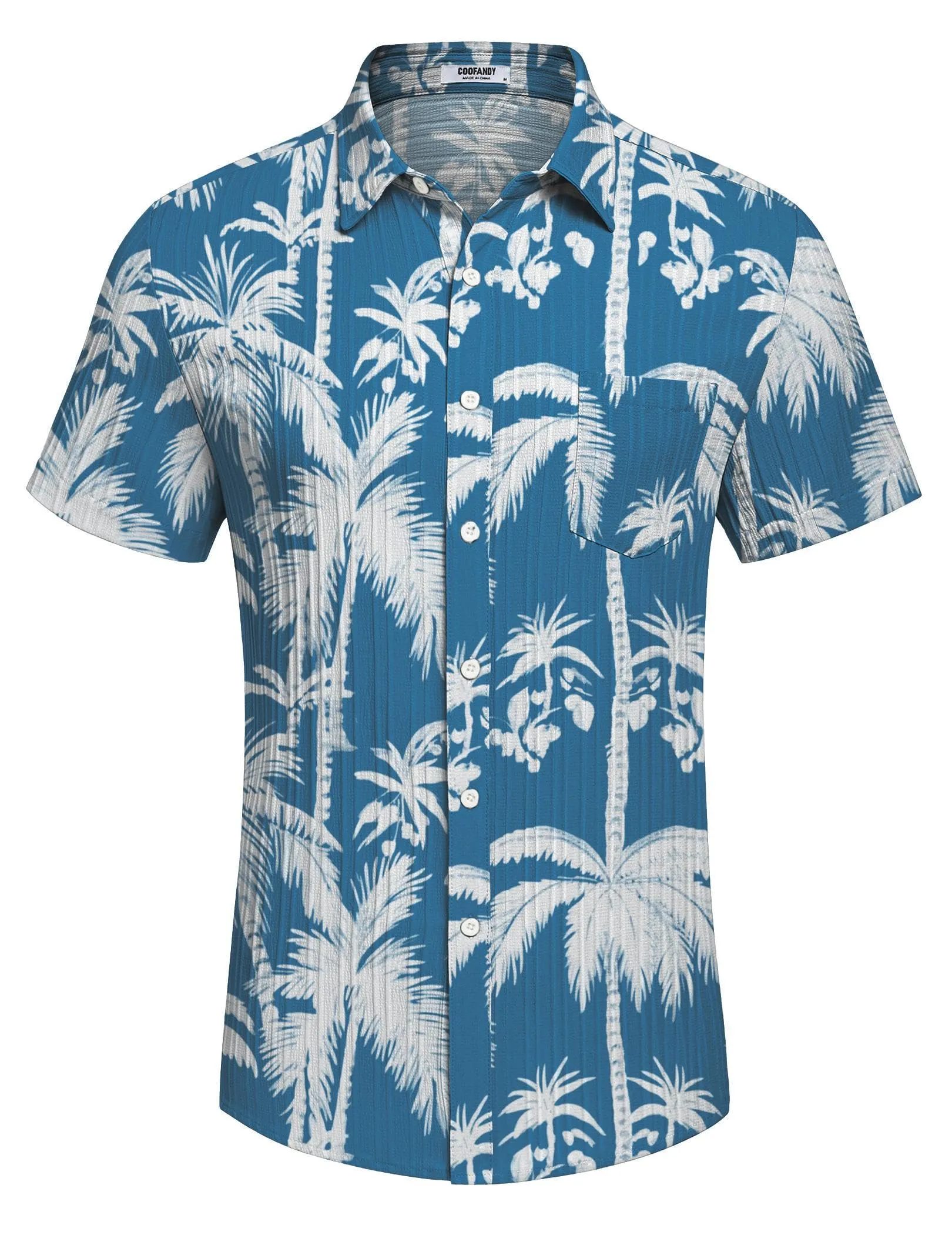 COOFANDY Men's Casual Button Down Shirts Short Sleeve Textured Summer Beach Shirt with Pocket