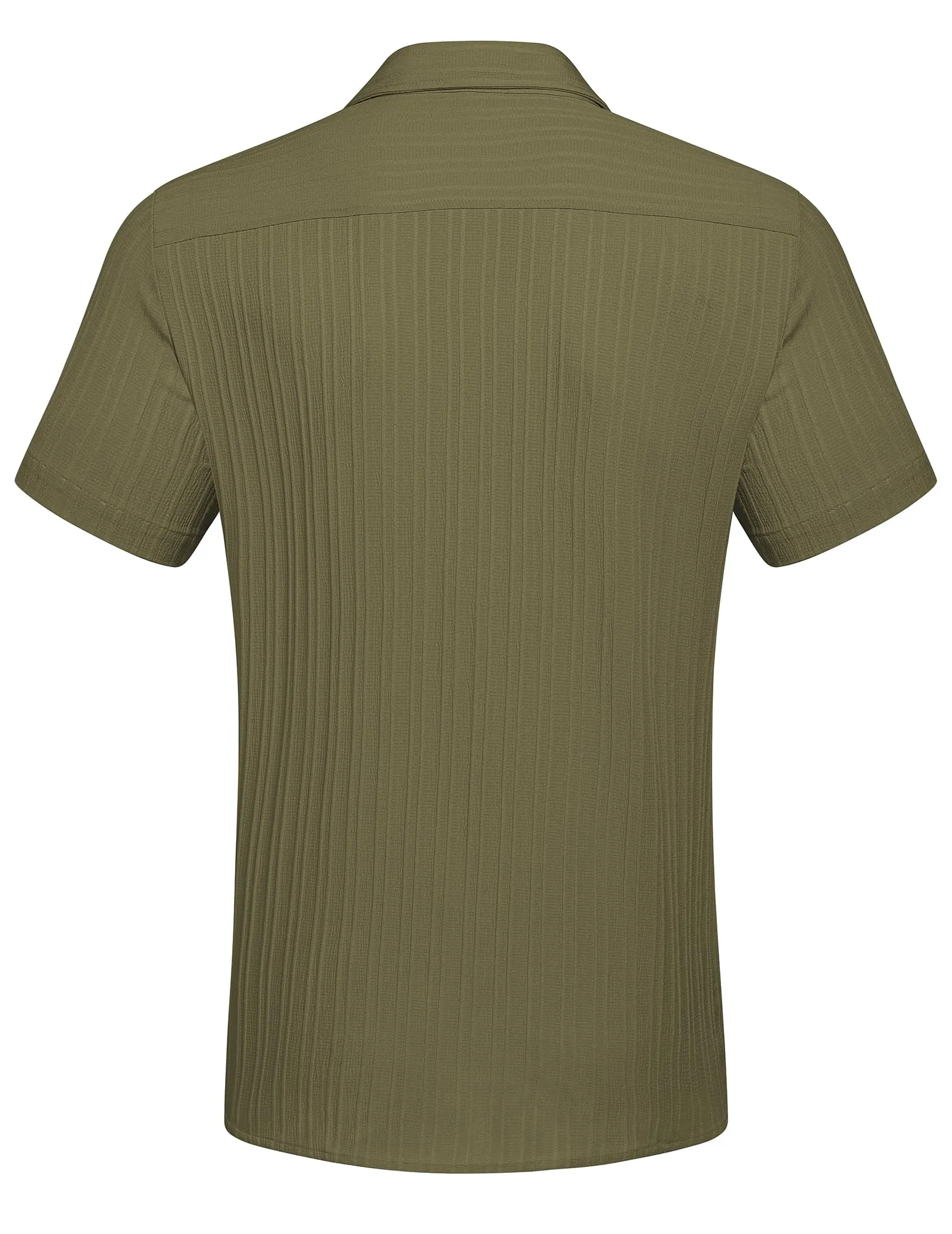 COOFANDY Men's Casual Button Down Shirts Short Sleeve Textured Summer Beach Shirt with Pocket
