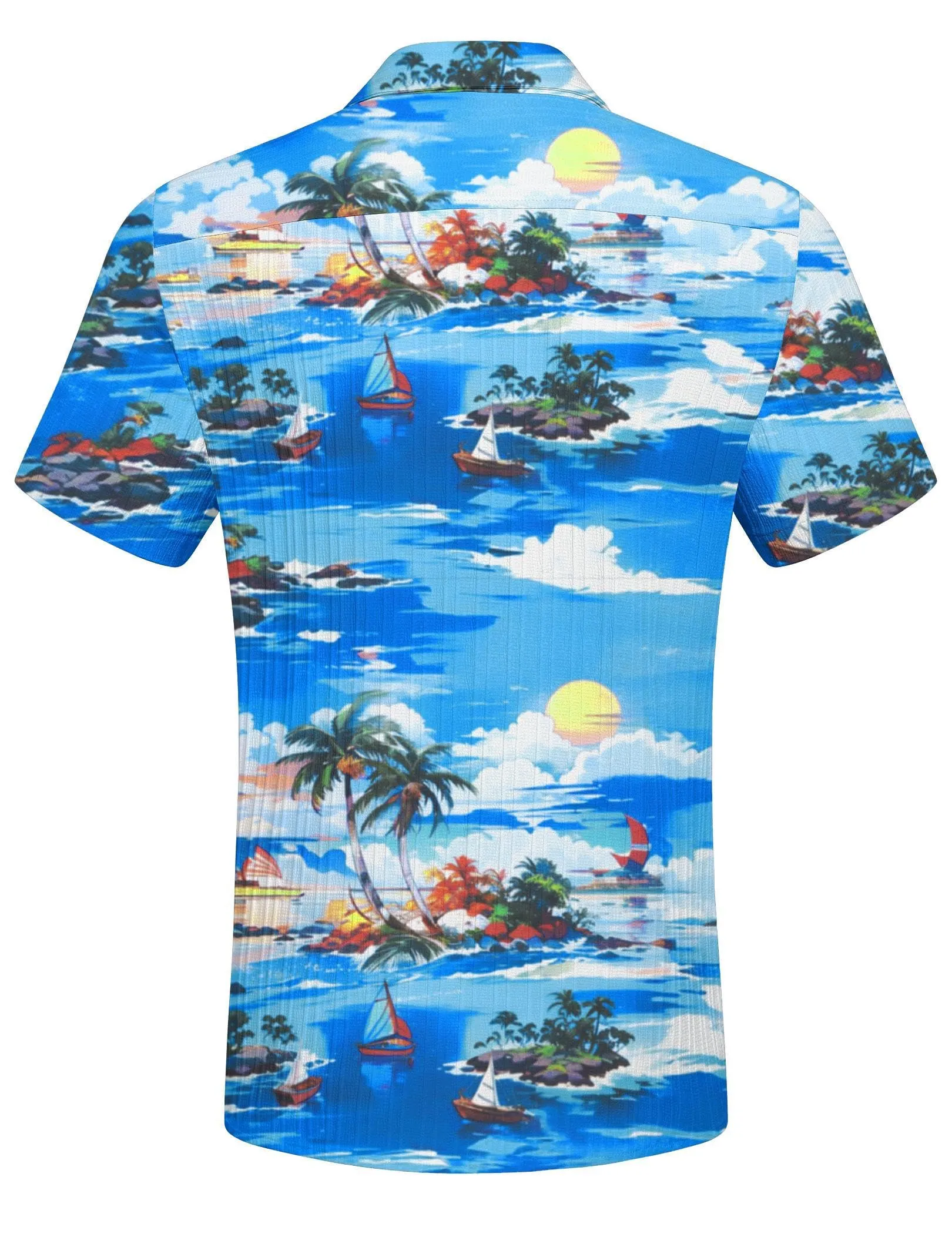 COOFANDY Men's Casual Button Down Shirts Short Sleeve Textured Summer Beach Shirt with Pocket