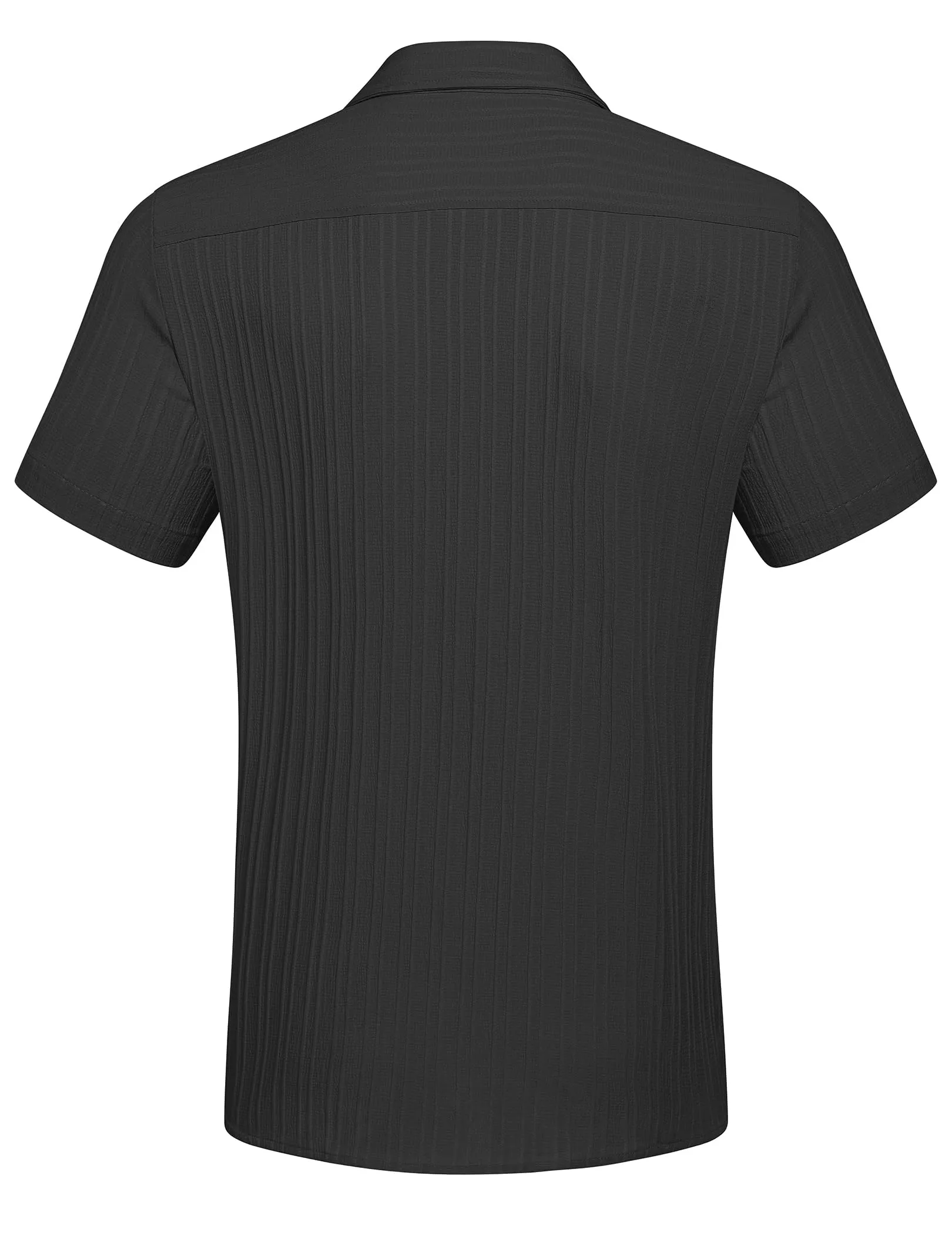 COOFANDY Men's Casual Button Down Shirts Short Sleeve Textured Summer Beach Shirt with Pocket
