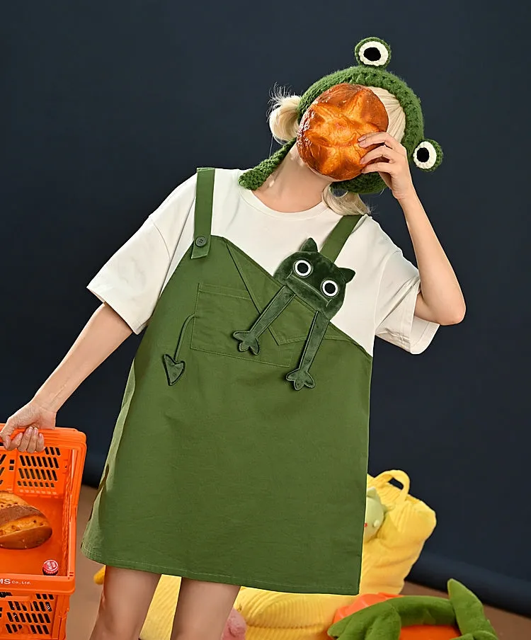 Cute Funny Green Kitten Fake Two T-shirts