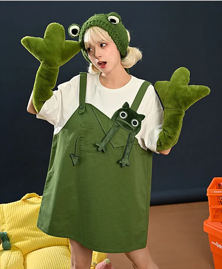 Cute Funny Green Kitten Fake Two T-shirts