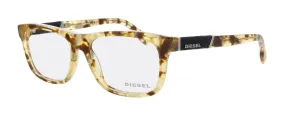 Diesel DL5107 Blonde Havana Modified Square Eyeglasses