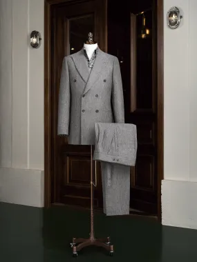Double-Breasted Grey Suit