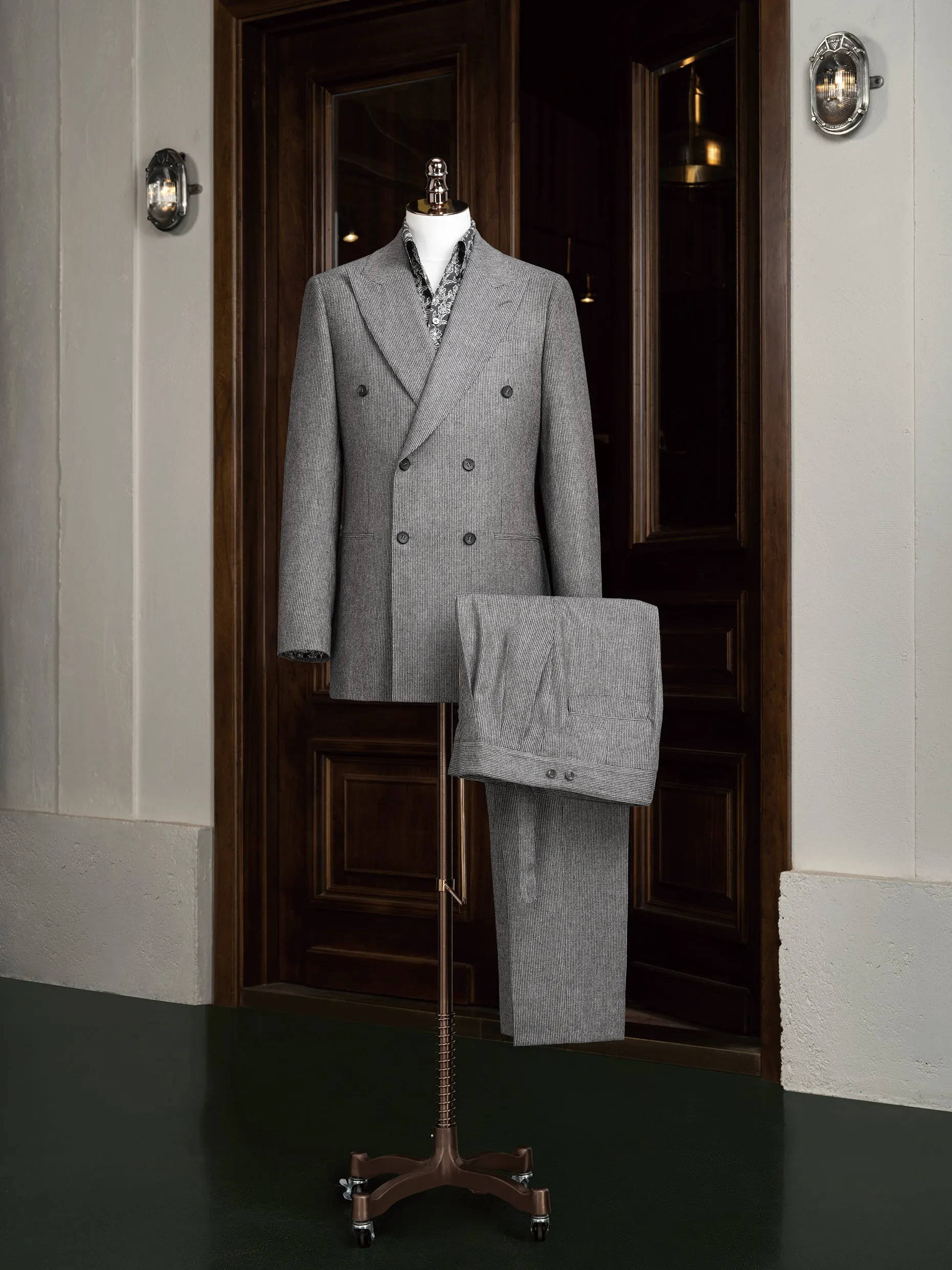 Double-Breasted Grey Suit