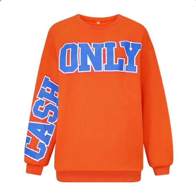 Fashion Letters Print Long Sleeve Sweatshirts