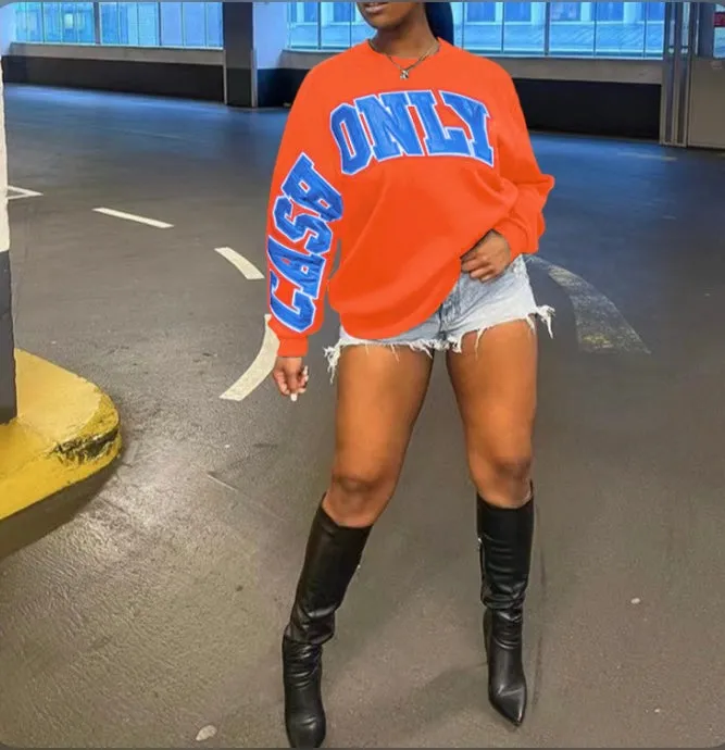Fashion Letters Print Long Sleeve Sweatshirts