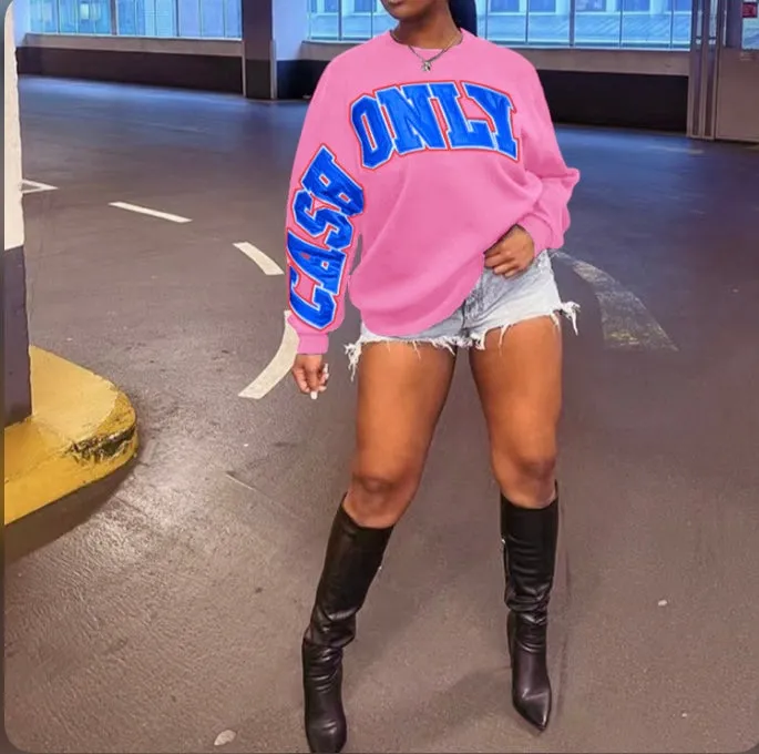 Fashion Letters Print Long Sleeve Sweatshirts