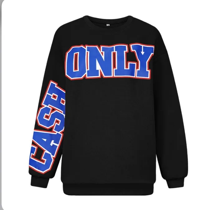Fashion Letters Print Long Sleeve Sweatshirts