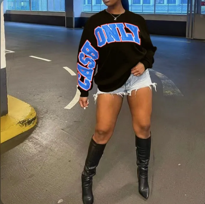 Fashion Letters Print Long Sleeve Sweatshirts