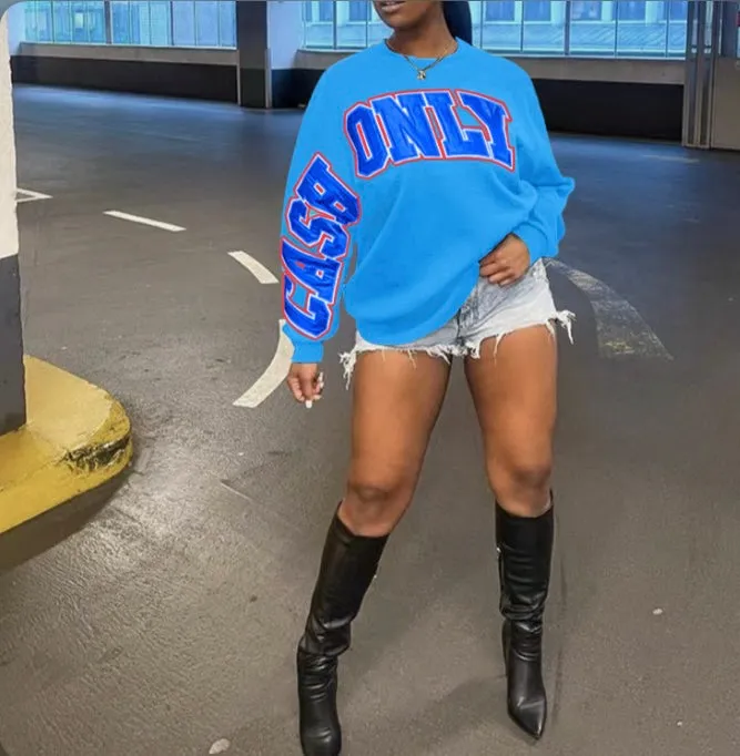 Fashion Letters Print Long Sleeve Sweatshirts