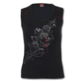 Fatal Attraction Red Ripped Sleeveless Womens Top