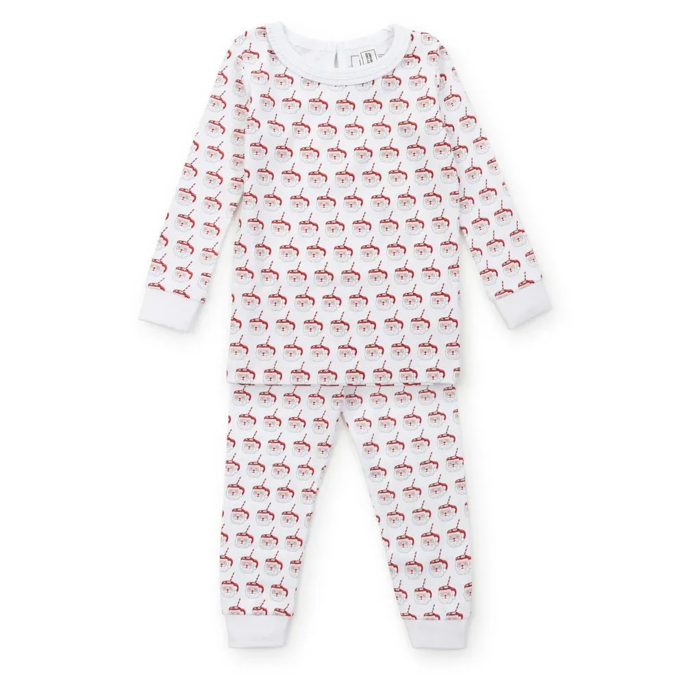 Lila & Hayes Girls Ava Pajamas Set - Red Hot Cocoa Santa