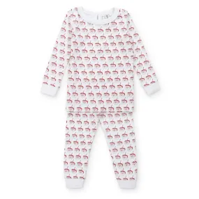 Lila & Hayes Girls Ava Pajamas Set - Red Hot Cocoa Santa