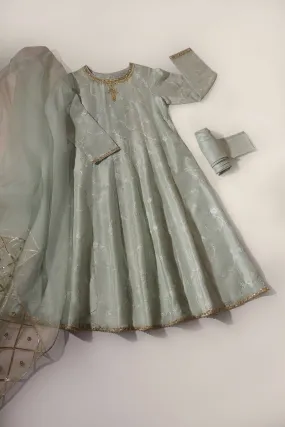 Mint Embroidered Kalidaar