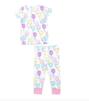Short Sleeve Loungewear Set - Balloons