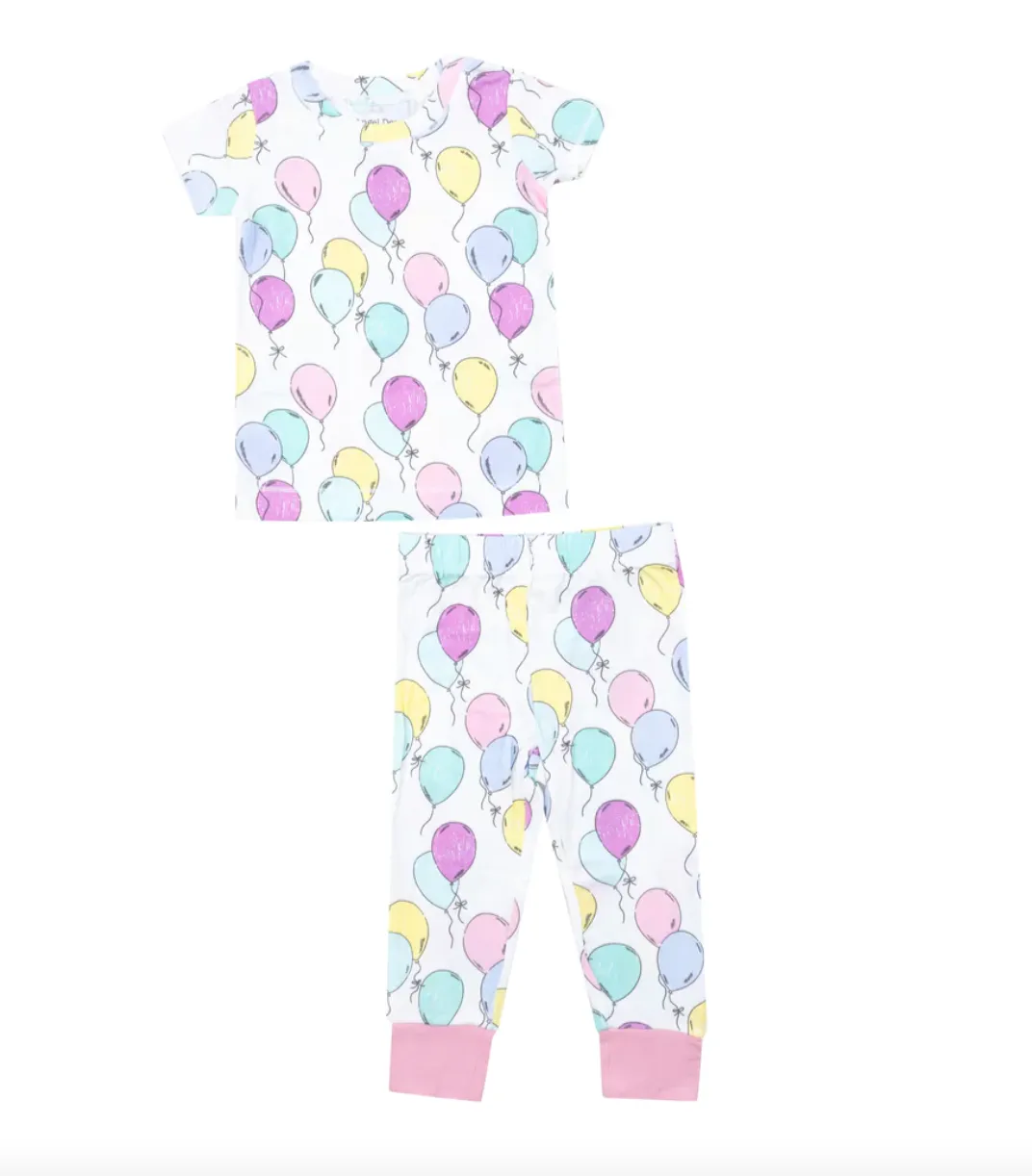 Short Sleeve Loungewear Set - Balloons