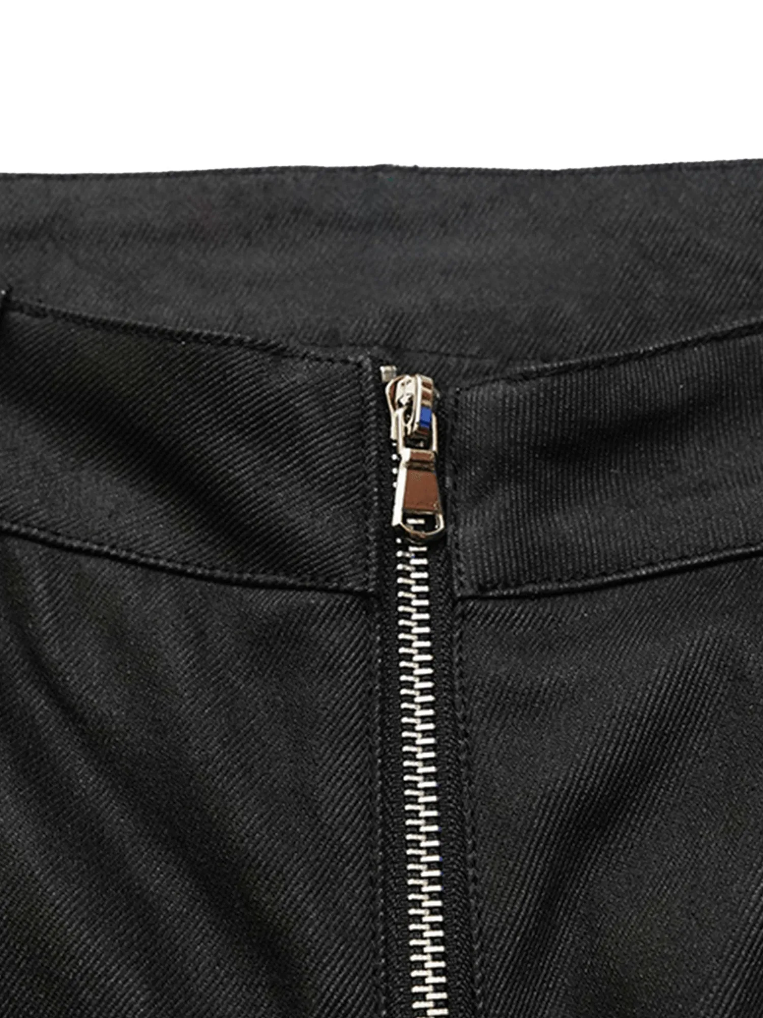 Sneakerhill Street Hip-Hop Structure Zipper Design Washed Jeans