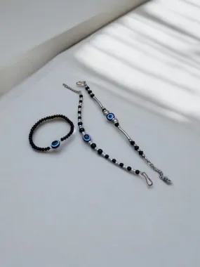 Zevarly Rekha Oxidized Bracelet & Paayal Combo
